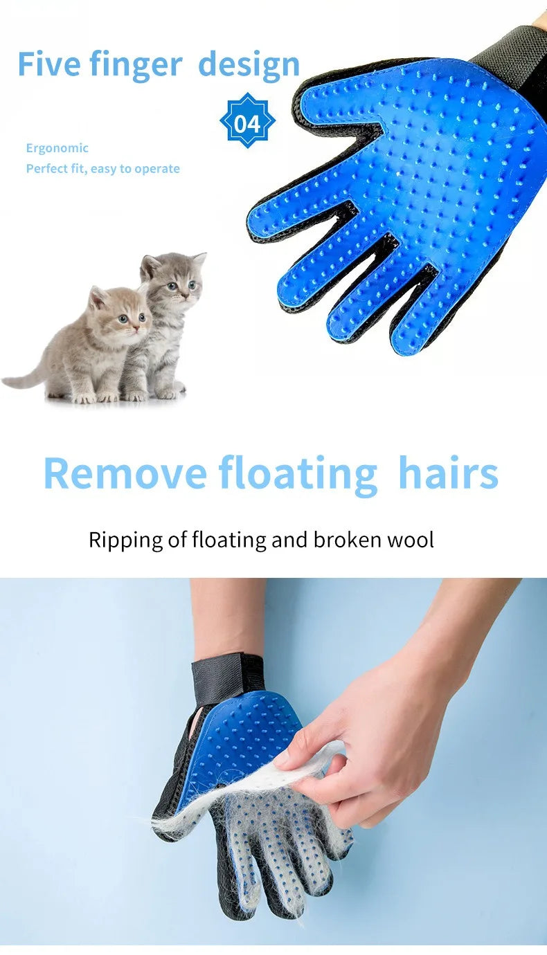 Multicolor Silicone Pet Hair Removal Gloves