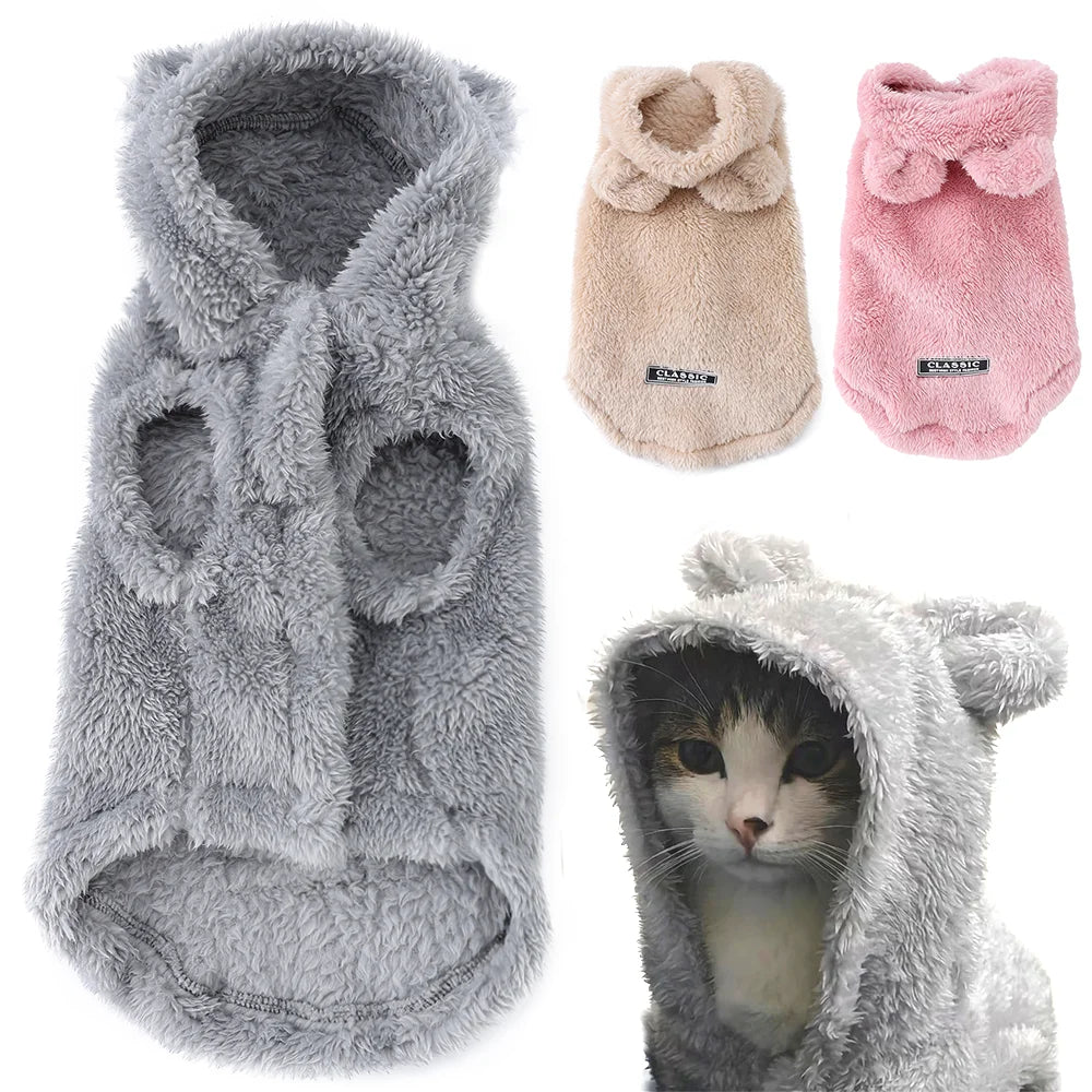 Warm Fleece Kitten Sweater for Cats